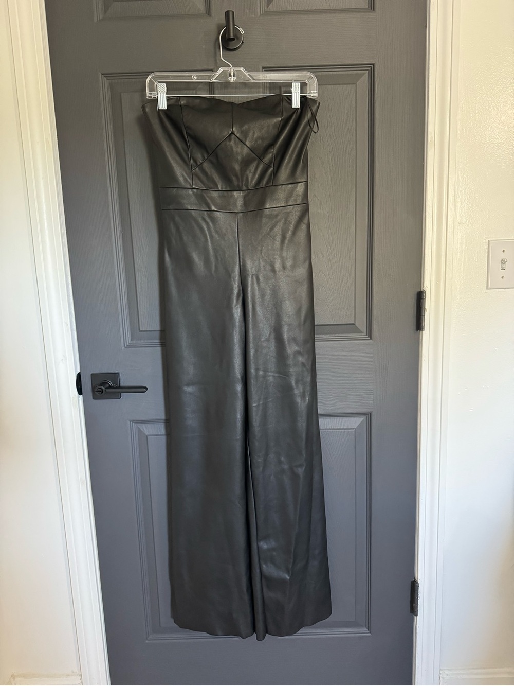 Banana Republic Vegan Leather Strapless Jumpsuit - Picture 2 of 6